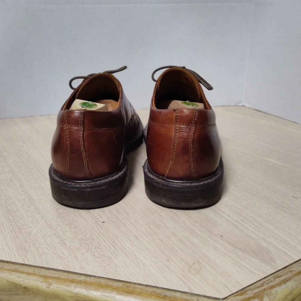 Johnston‎ & Murphy Men 10.5 Brown Leather Cap Toe Oxford Dress Shoes Handcrafted